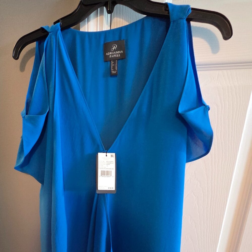 Adrianna Papeli oceanblue drape style dress, NEW and never worn